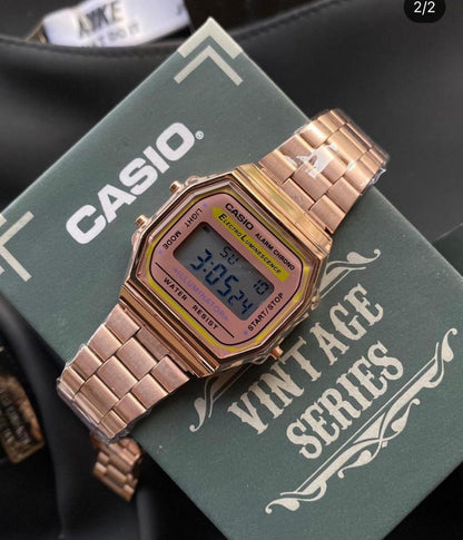 Rose Gold chain watch digital square men sports 600149