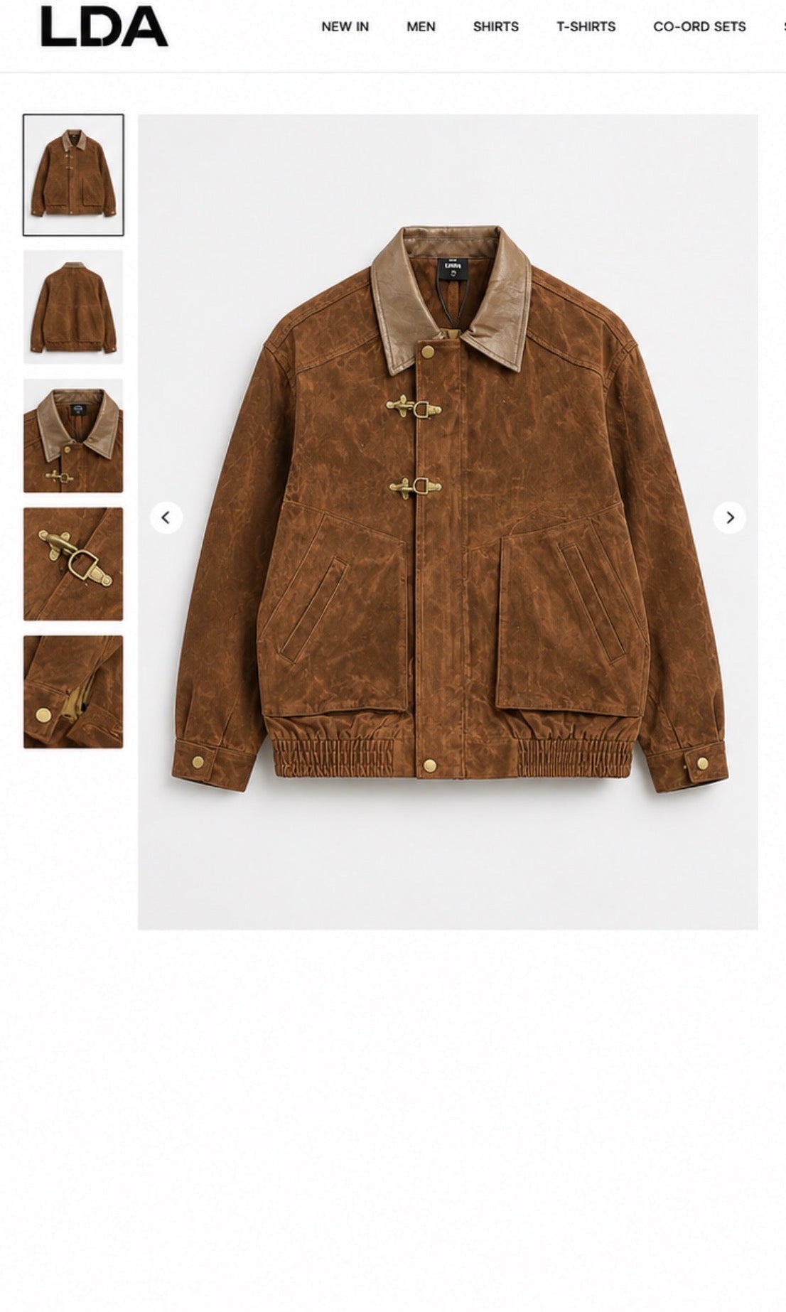 Dong Ye Brown Colour Suede Leather With Leather Coller Hook Style Premium Quality Unisex Imported Jacket