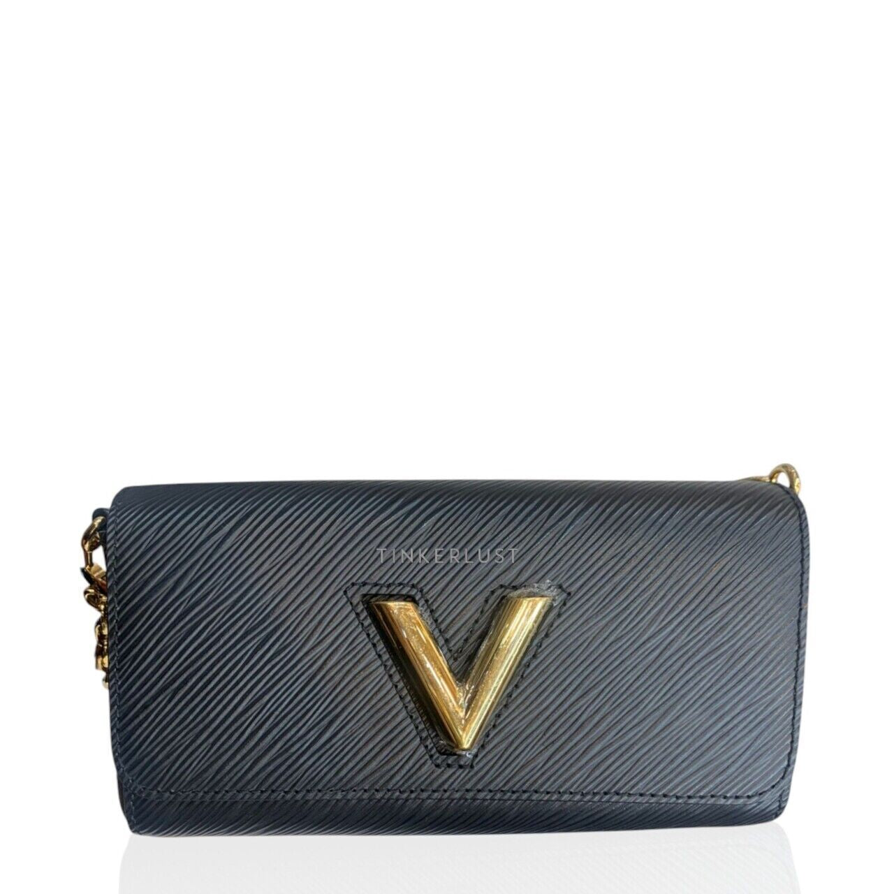 Uol Black Colour Gold Buckle Logo Twist Premium Quality Ladies Sling Bag 46663