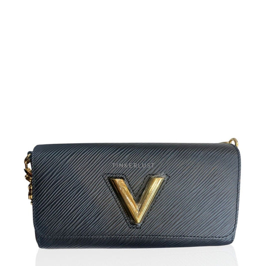 Uol Black Colour Gold Buckle Logo Twist Premium Quality Ladies Sling Bag 46663