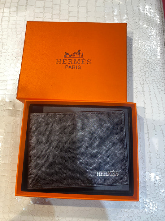 HER REH Branded Luxury Italian Leather Black Colour Wallet 988034