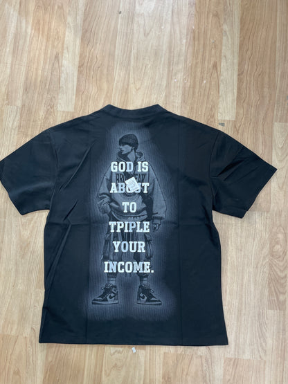 Nanquan 1988 Black Colour Income Print Premium Quality Round Neck T-Shirt YP6605