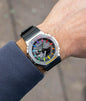 Hsg Black Silicone Strap Silver Dial Water resistant Sports Men Whatch 901742