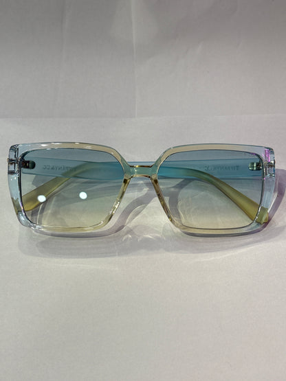 Fit Light Blue Frame Transparent Shade Unisex Sunglass A80278 57 16 143