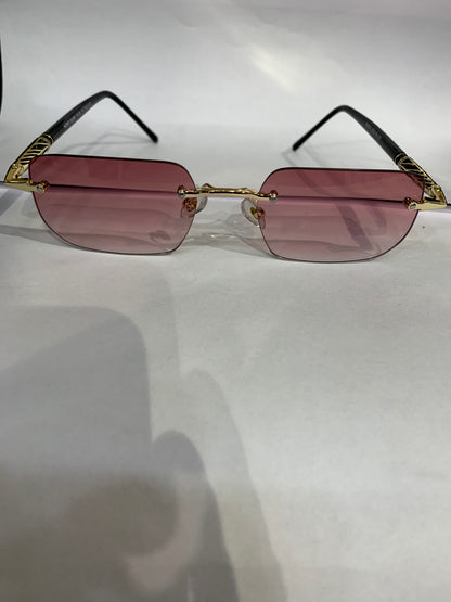 NOM Black Stike Frame Smoke pink Shade Unisex Sunglasses 6A004 55 19 137