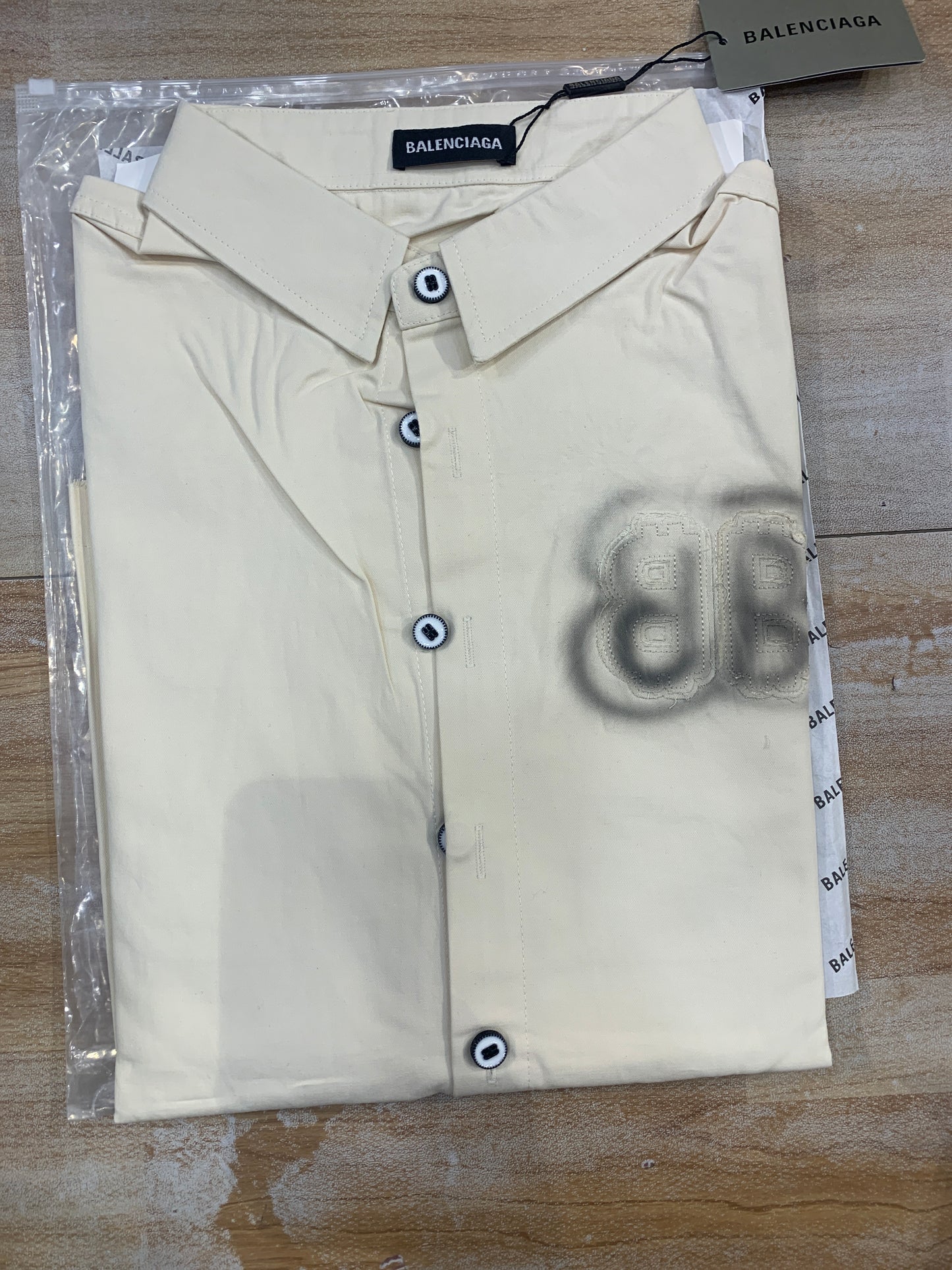 LAB Cream Shirt Half sleeve Baggy Fit H8088