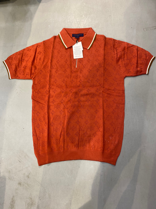 UOL Rust Colour Korean Style knitted Premium Quality Collar T-Shirt 989880