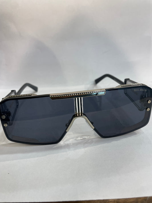 LAB Silver Black Frame Black Shade Unisex Sunglasses ZS98196 58 18-145