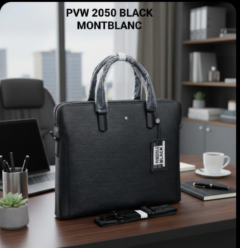 Nom Black Colour Multi Zip Laptop Bag PVW2050-5#