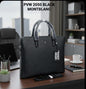 Nom Black Colour Multi Zip Laptop Bag PVW2050-5#