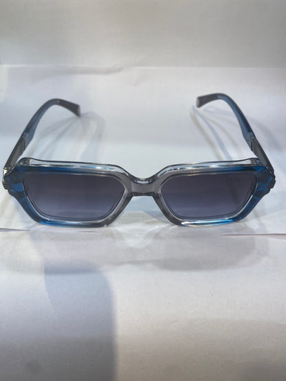 SOM Trancy Blue Frame Black Shade Unisex Sunglasses 6104 52 18 142
