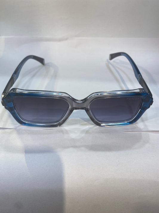 SOM Trancy Blue Frame Black Shade Unisex Sunglasses 6104 52 18 142