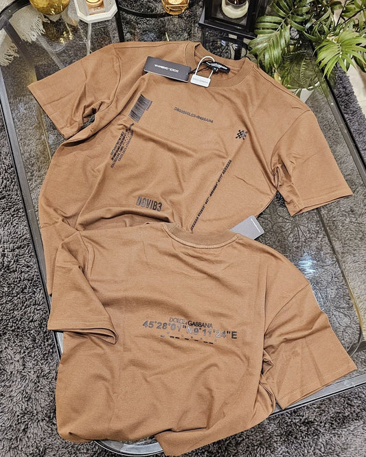 LOD Brown Colour  Printed Premium Quality Round Neck Oversized Tshirt 85031