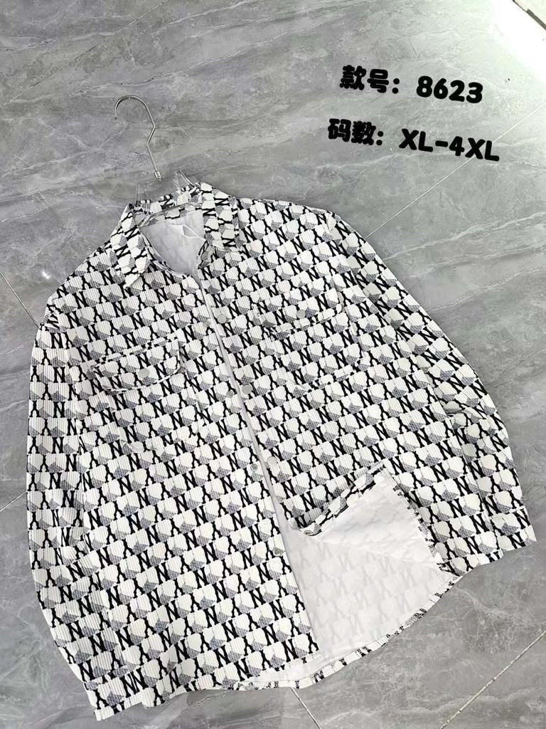 DESIGN HOMME White Colour YN Print Premium Quality Shacket 231088