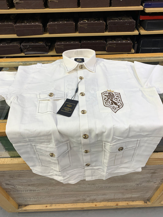 AQUARIUS Cream Colour Four Pocket Premium Quality Full Sleeve Men’s Hunter Shirt 2612