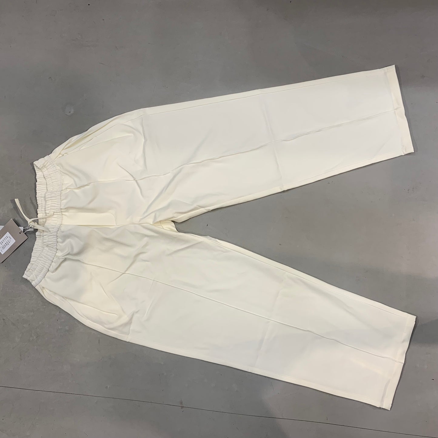 J.JN Cream Korean Straight Fit Unisex Pants 25F09