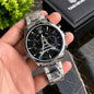 GAT TAG Silver Chain Black Dial Chrono Watch for Men 991457