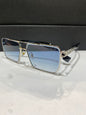 Tid Black Stick Silver Frame Blue Shade Unisex Sunglass 23287 59 14 142