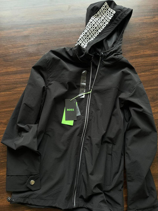 SOB GUH Black Colour With Hood Print Premium Quality windcheater Zipper Jacket 28055