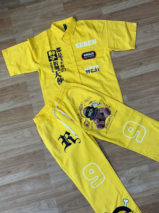 Seren Angus Mellifluous West Nasa Pyrex 9 Yellow Colour Imported premium Quality Coord Set 988121
