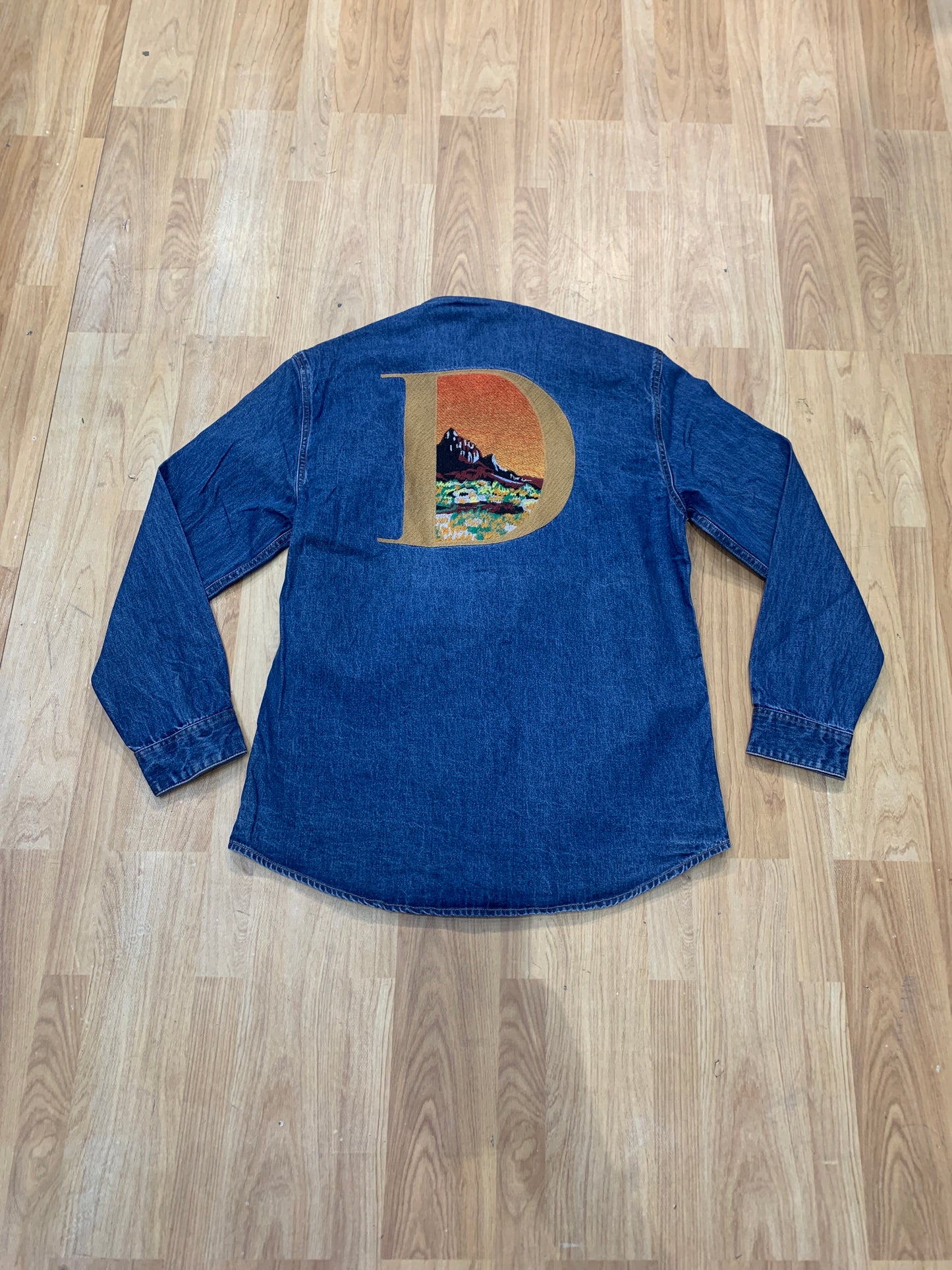 OID Denim shirt Navy Blue OID back and print 80999