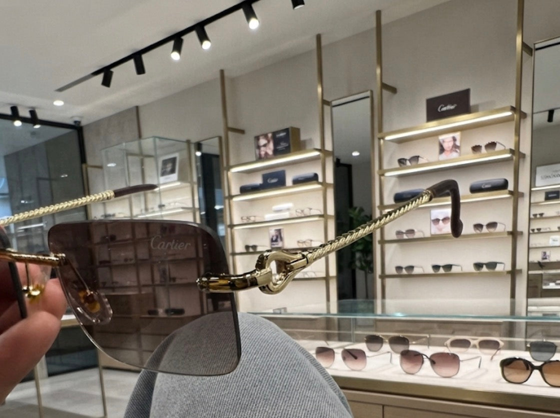 RAC CAR Golden Brown Stick Frameless Brown Shade Unisex Sunglass T82200651 55 17 145