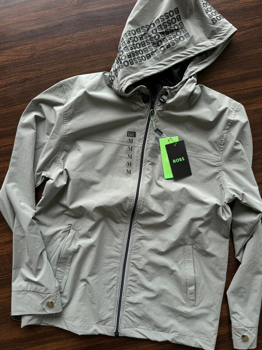SOB GUH Grey Colour With Hood Print Premium Quality windcheater Zipper Jacket 28056