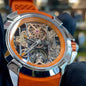 CAJ JAC Ram Mandir Edition Orage Strap Silver Dial Japanese Machine Automatic Men’s Watch 990730