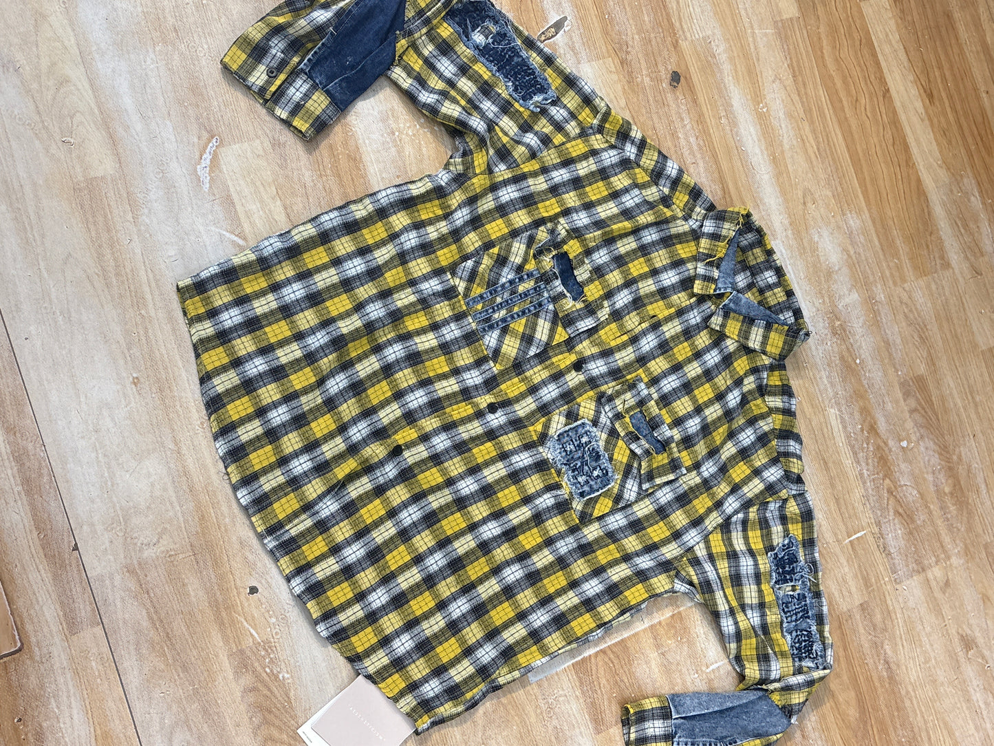 Aestheticism Yellow Ehite Check Print 69 Premium Quality Shirt 27058