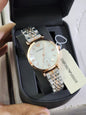 Mra Silver Copper Chain White Chrono Dial Ladies Watch 401803