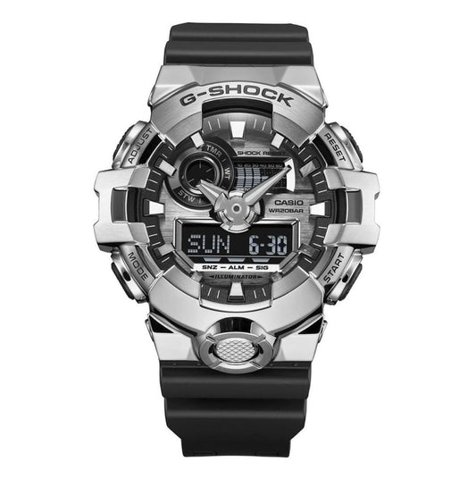 Hsg Black Silicone Strap Silver Dial Water resistant Sports Men Whatch 989282