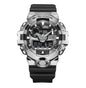 Hsg Black Silicone Strap Silver Dial Water resistant Sports Men Whatch 989282