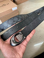 AOC COA Matte Black Buckle Black Double Side Strap Men’s Belt 991361