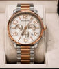 NOM MON White Dial Copper Silver Chain Chrono Working Men’s watch 990737