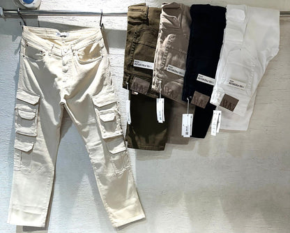 ZR RAZ Cream Colour With Premium Quality Cargo Jeans 19348