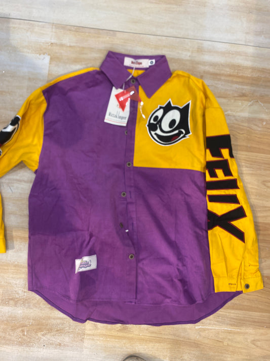 Mazakimyee Shirt purple Yellow Collar Anime Print R001-1
