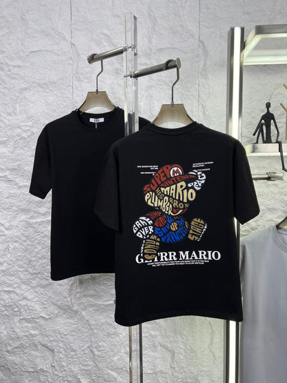 Raz Zar Black Colour EST.1988 Mario Back Print T-Shirt 5584