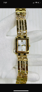 EUG Gold Chain Golden White Square Dial Ladies Watch 989487