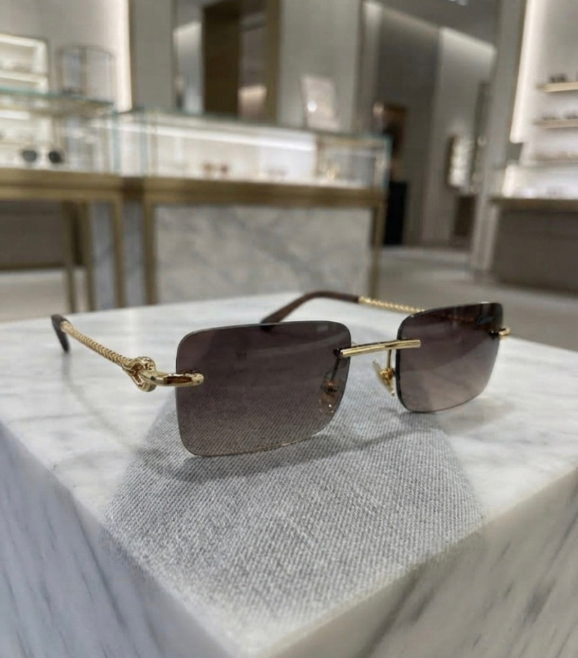 RAC CAR Golden Brown Stick Frameless Brown Shade Unisex Sunglass T82200651 55 17 145