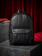 AOC COA Black Colour Leather  Premium Quality Imported Unisex Versity Backpack 991326
