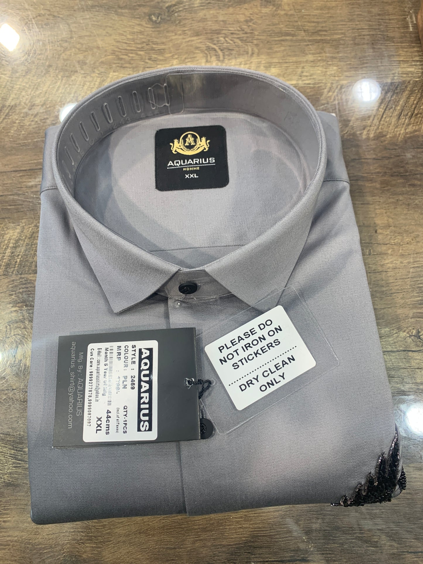 AQUARIUS  Grey Color With Leaf Print Design Premium Quality Full sleeve Shirt 2469
