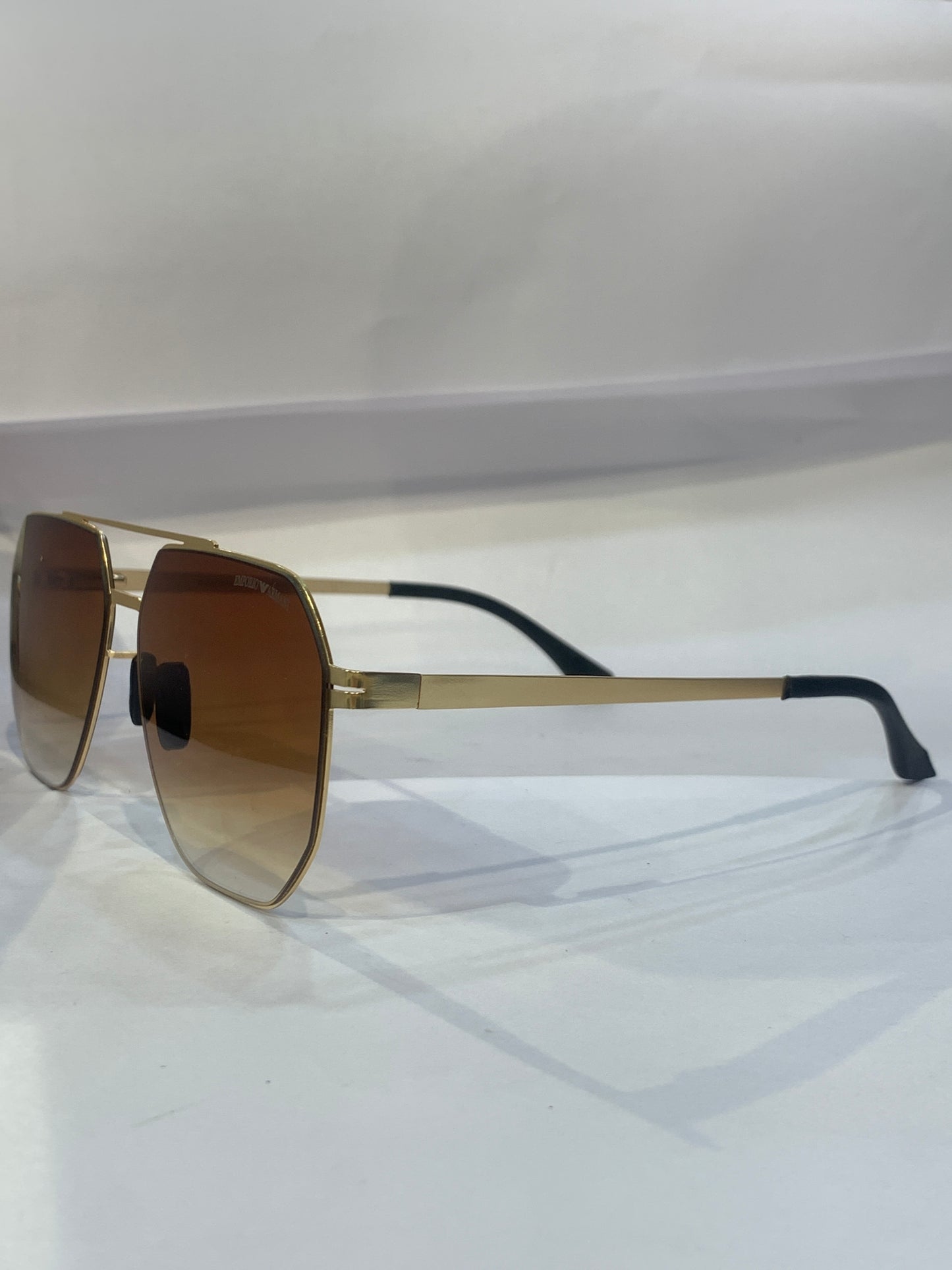 MRA Sunglasses Golden Frame Brown Trance Shade 10209 62 13 145