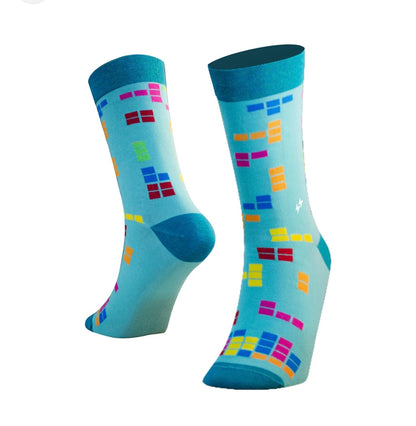 PAPA SOCKS Tetris Edition Funny Colourful Premium Quality Full Unisex Socks 989944