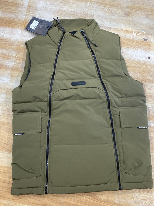 YIBOYUNTIAN Green Colour Double Zipp Half Puffer Jacket YB-905