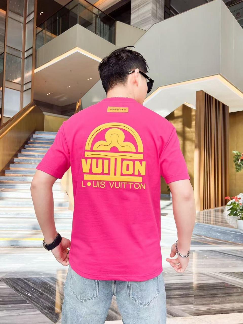 Uol Pink Tshirt Yellow Print Regular Fit Stone Back Print 25088