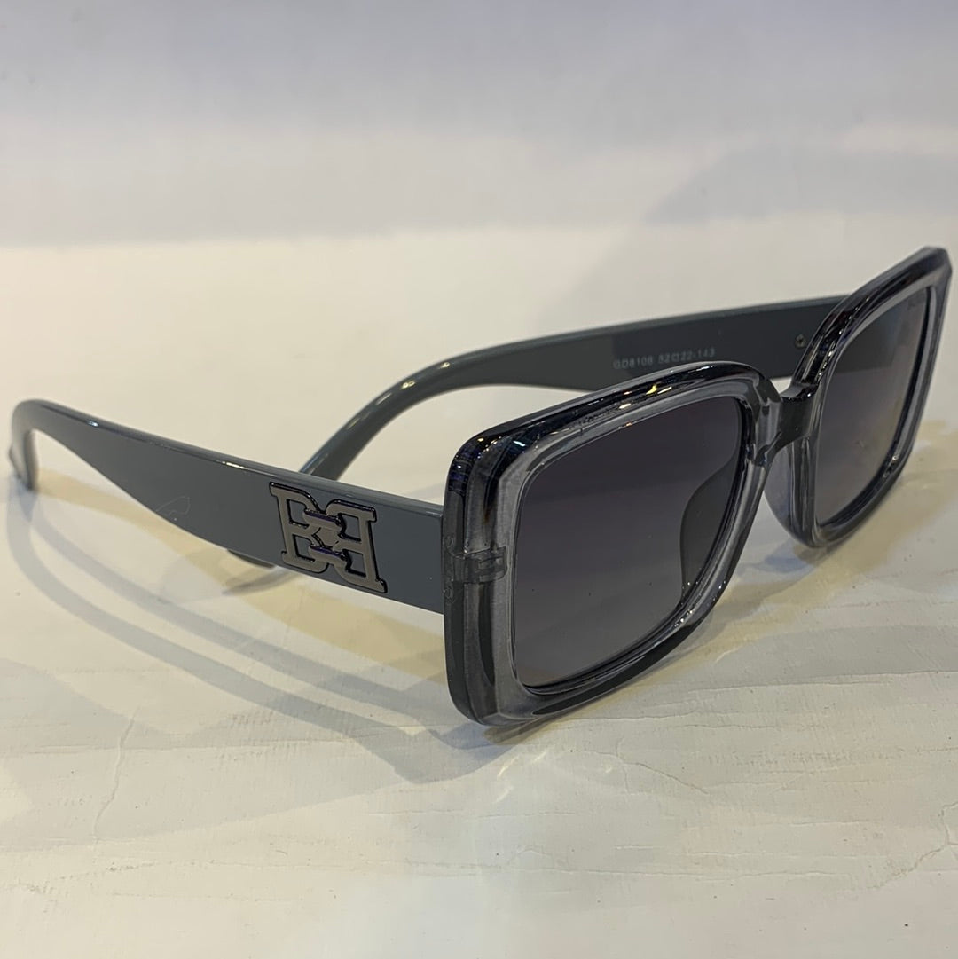 LAB Grey Transparent Frame Black Shade Sunglasses GD8106 52 22-143
