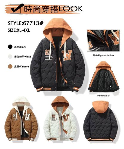 Uff-Winter Off White Colour With Crarame Embroidery Design Premium Quality Varsity Jacket 67713