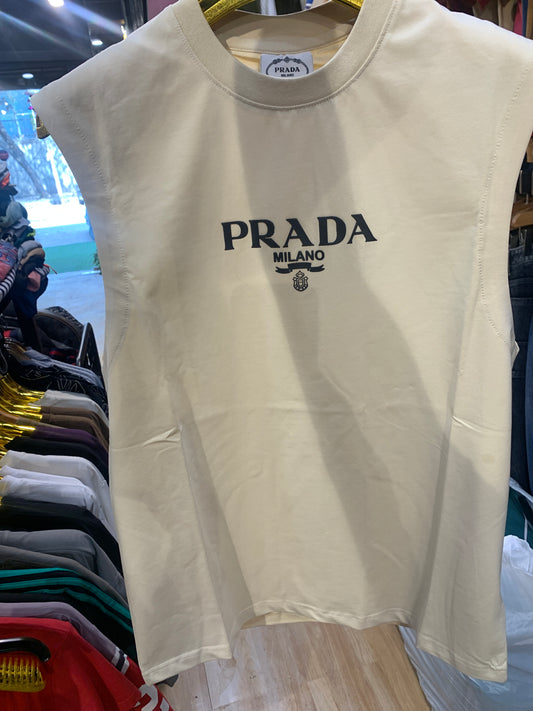Cream ARP Tank Top ARP Print H90016