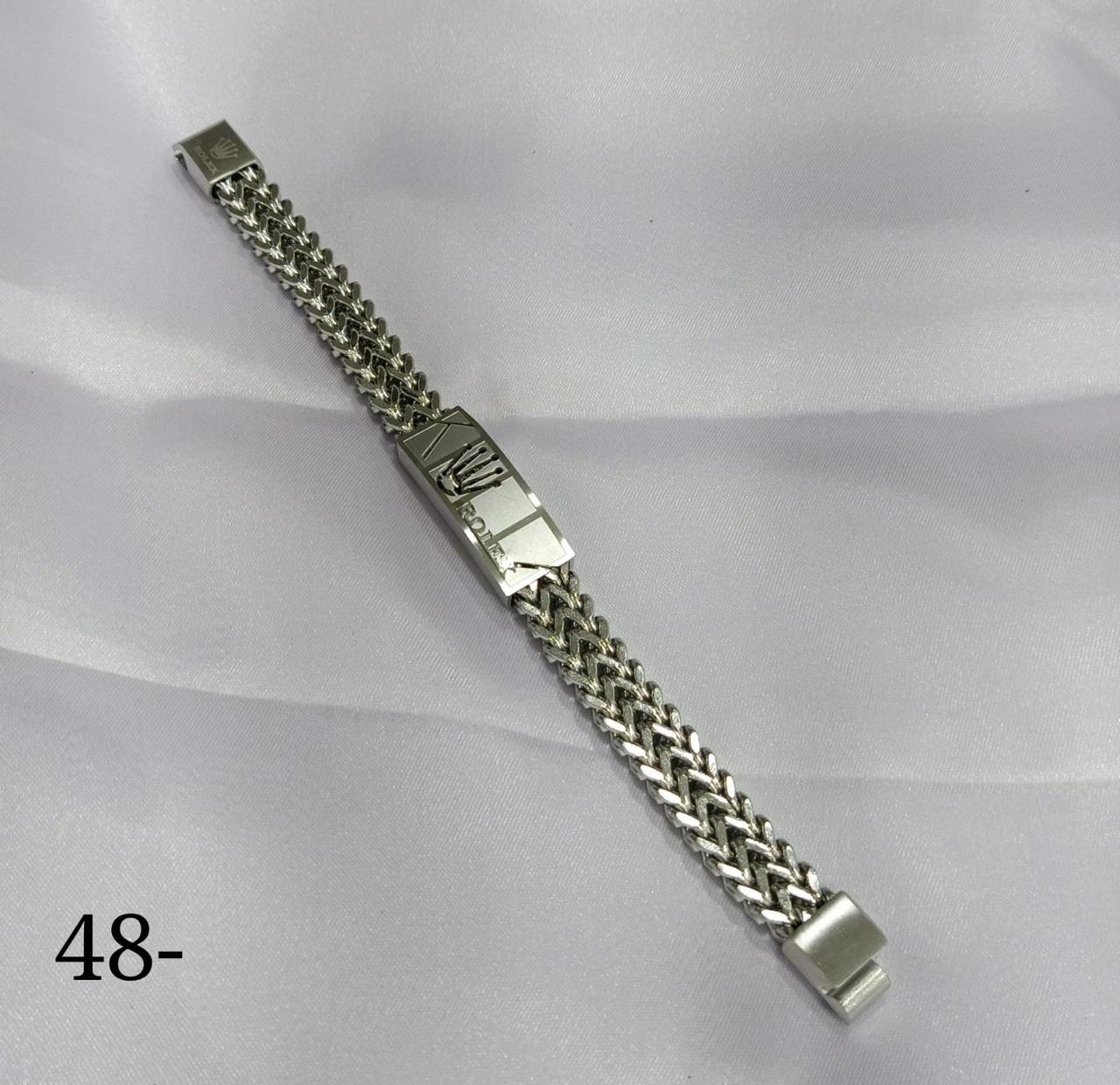 LOR ROL Silver Colour Premium Quality Imported Unisex Chain Bracelet 22470
