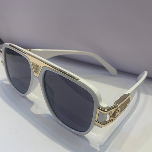 Uol White Frame Black Shade Sunglasses 3271 55 16-133